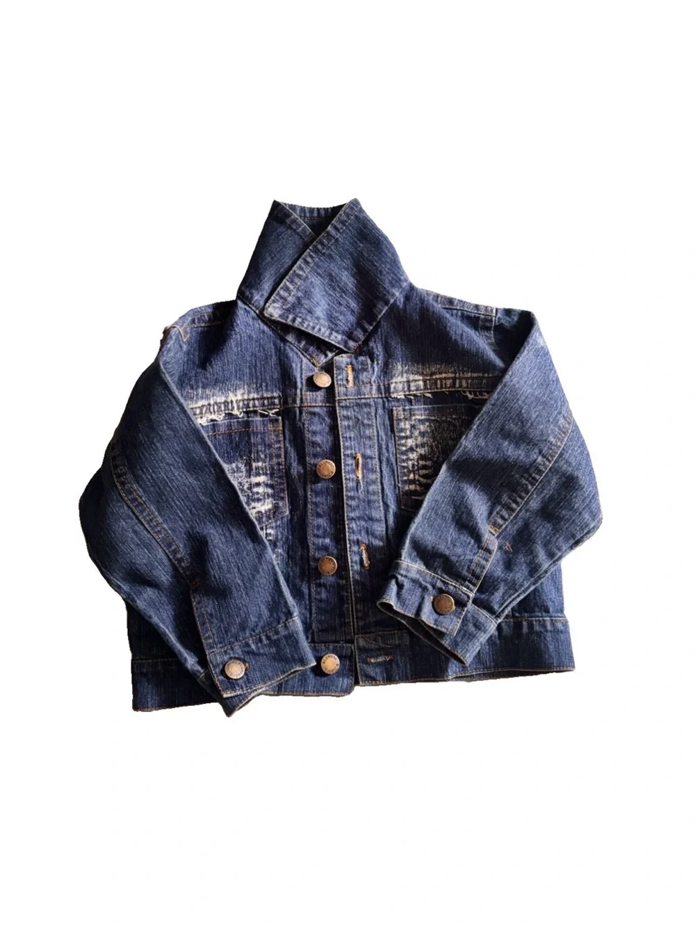 Classic Kids Dark Blue Denim Jacket with Button Front